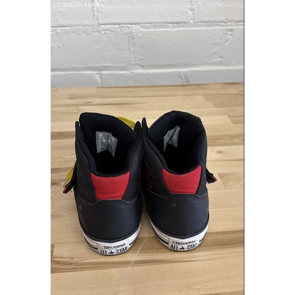 Converse Black Chuck Taylor All Star Mid Black & Red Strap 158428C -Mens 6 Wom 8 - Picture 4 of 7